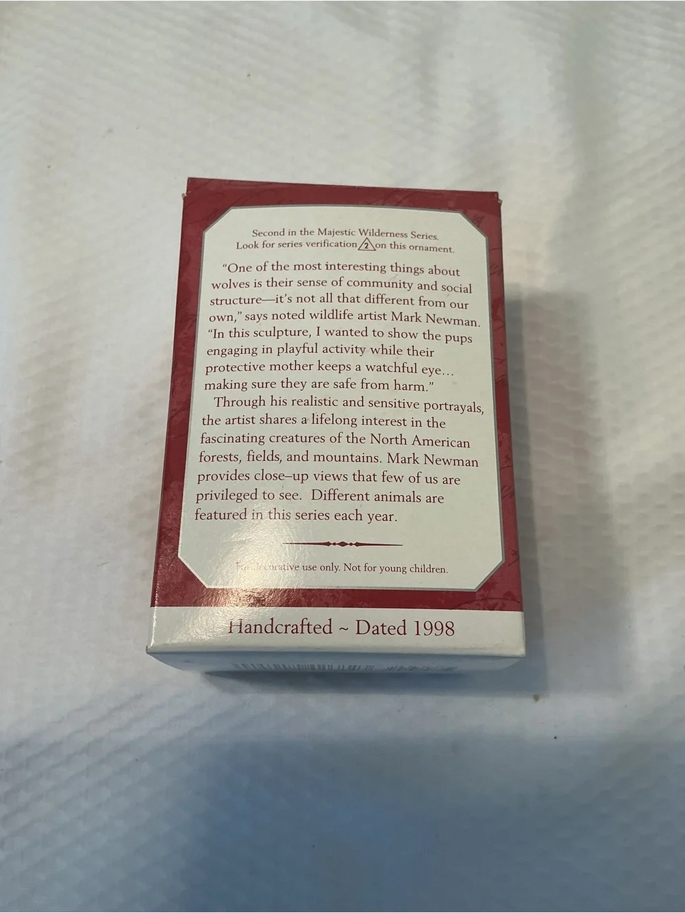 Hallmark Gray and Brown Fox Family Ornament vintage 1998
